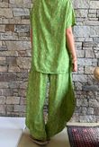 Lalli Damask Asymmetric Panel Top Olive